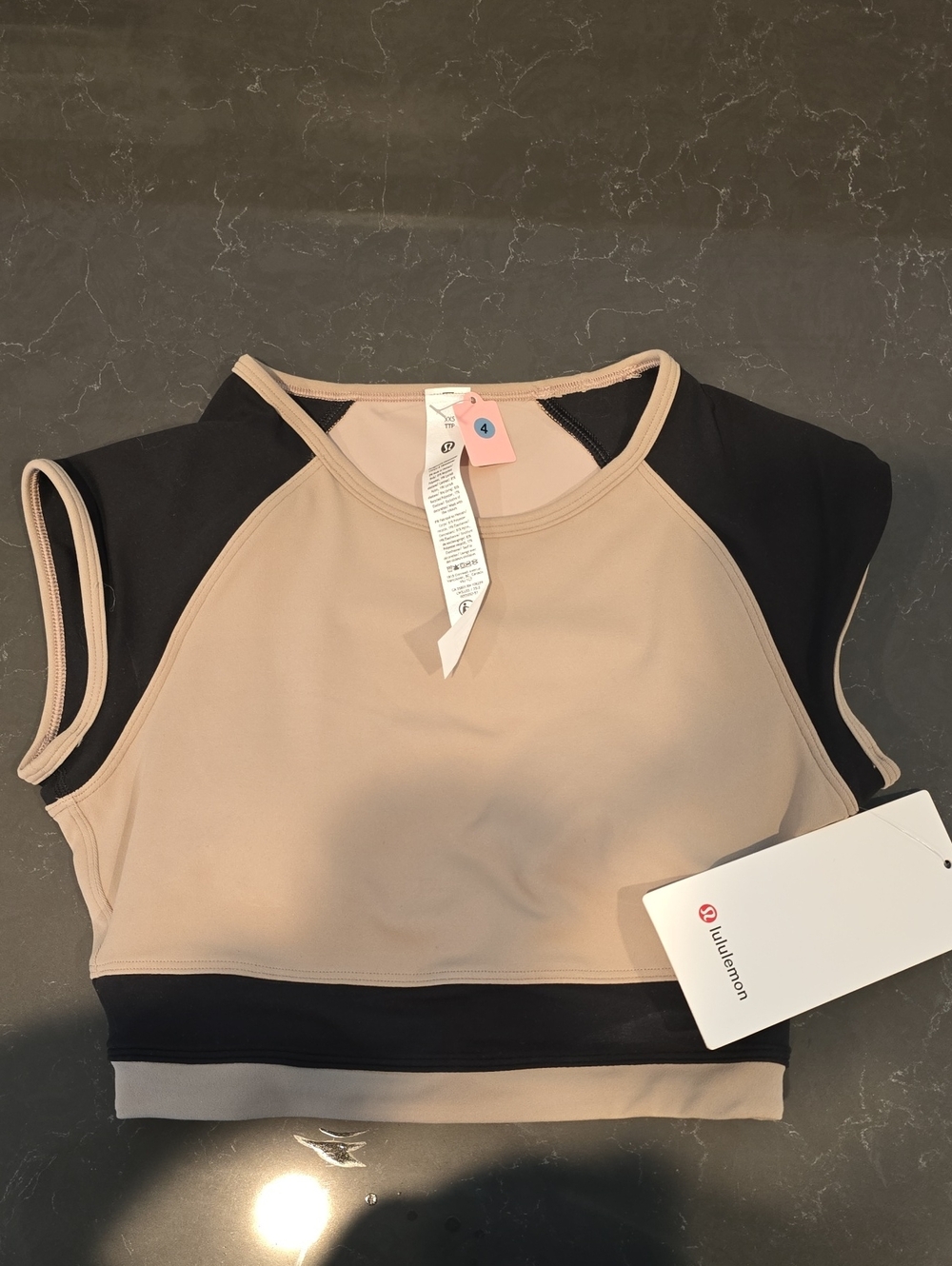 lululemon athletica Beige and Black Crop Top